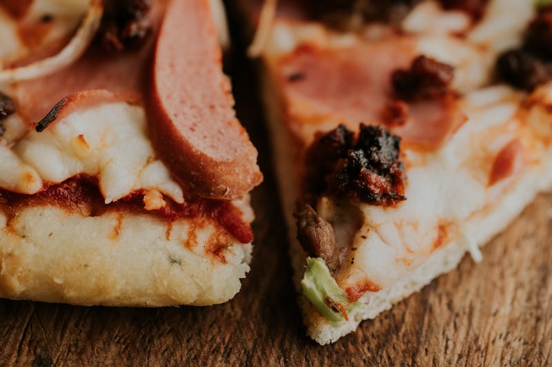 Lunch special combo with pizza slice and salad